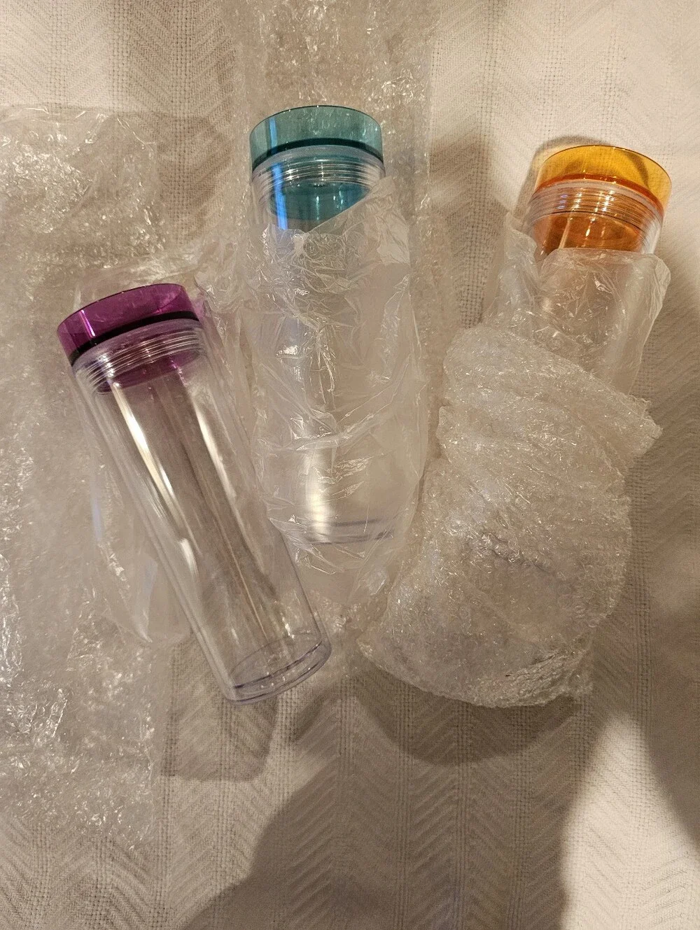 3-Pack Colorful Clear Tumbler Set